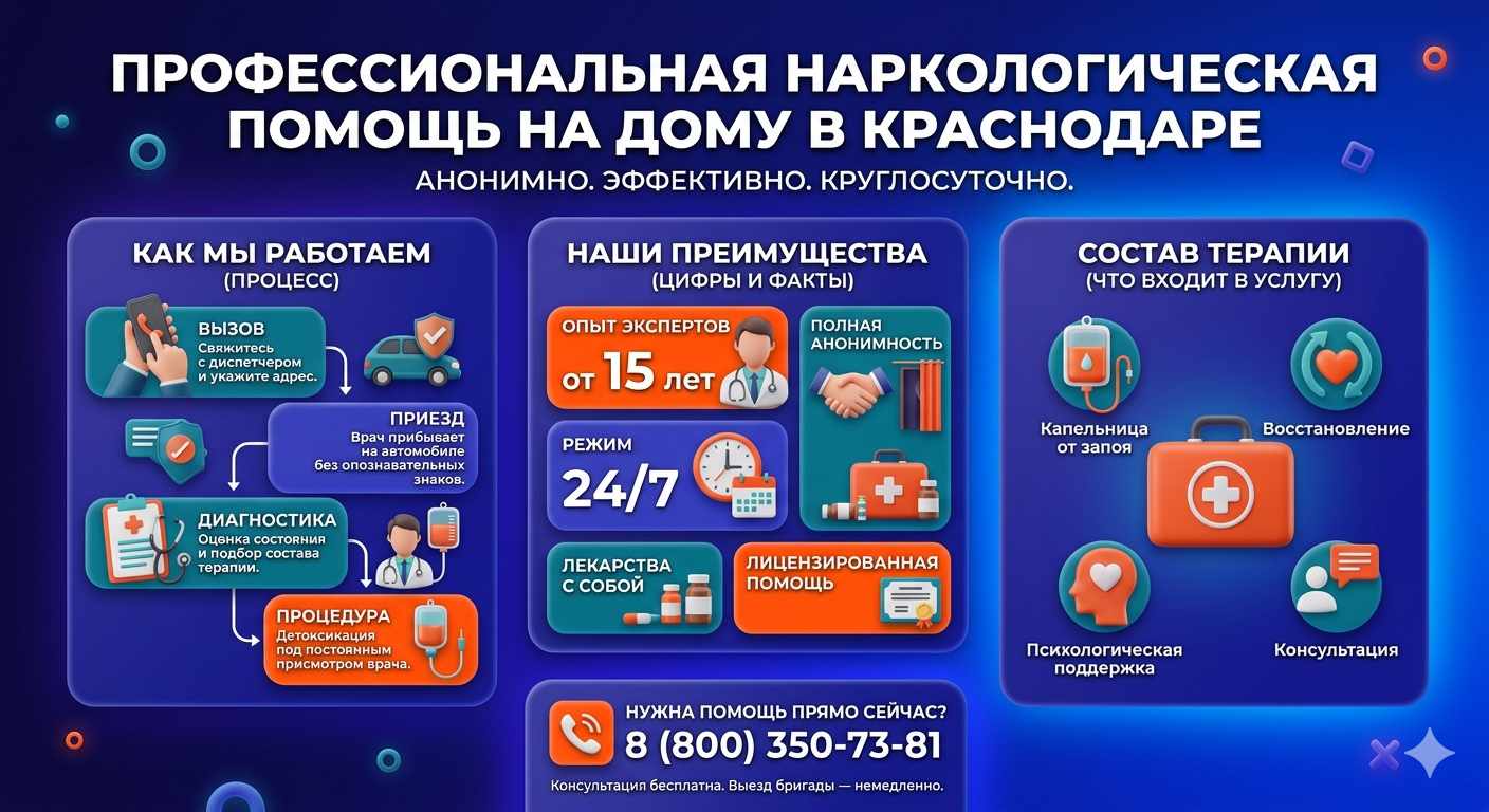 Инфографика о принципах лечения алкоголизма на дому в Переволоцком: этапы вызова нарколога, преимущества анонимной детоксикации и состав медицинской помощи.